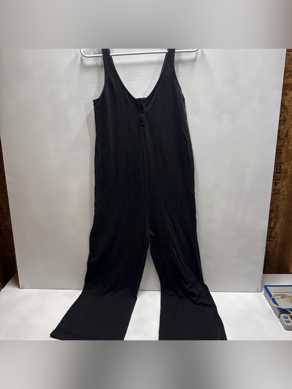 Mate Women’s Black Lounge Jumpsuit with Three Buttons
